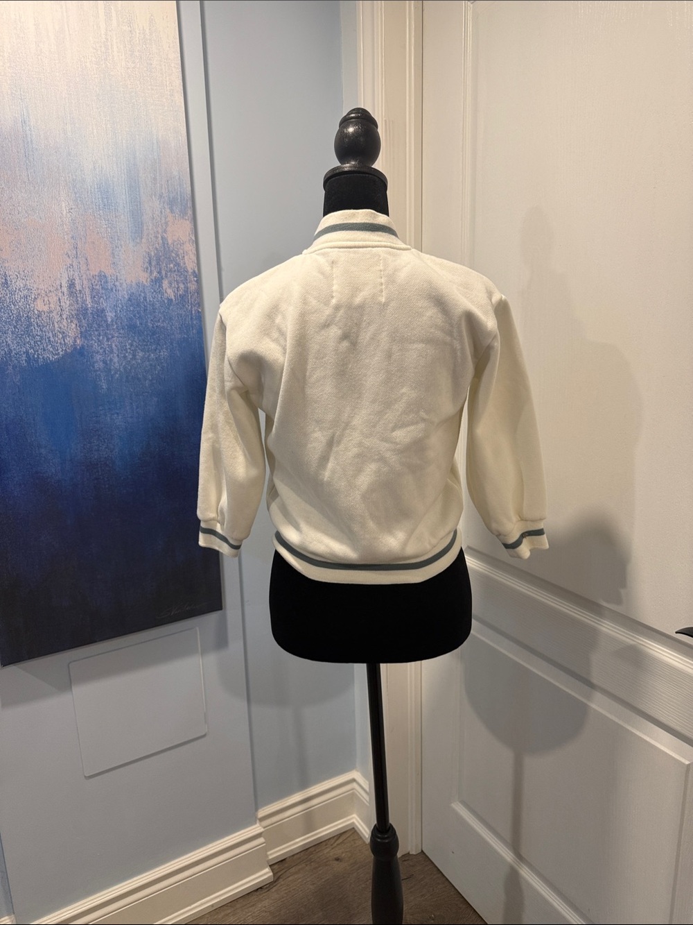 Buy 2 for 20$✌🏻Kids Cream Teddy Patch Varsity Jacket - Picture 2 of 4